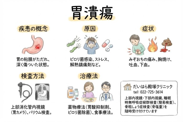 胃潰瘍・十二指腸潰瘍 | だいのはら殿塚クリニック